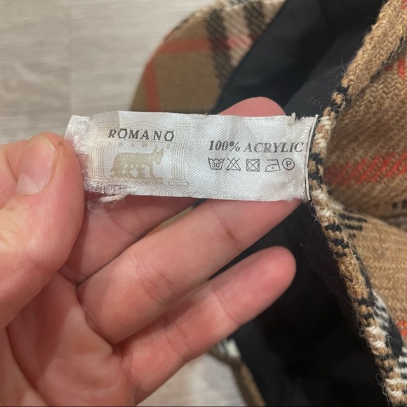 Vintage paperboy or newsboy brown plaid hat - Picture 6 of 7